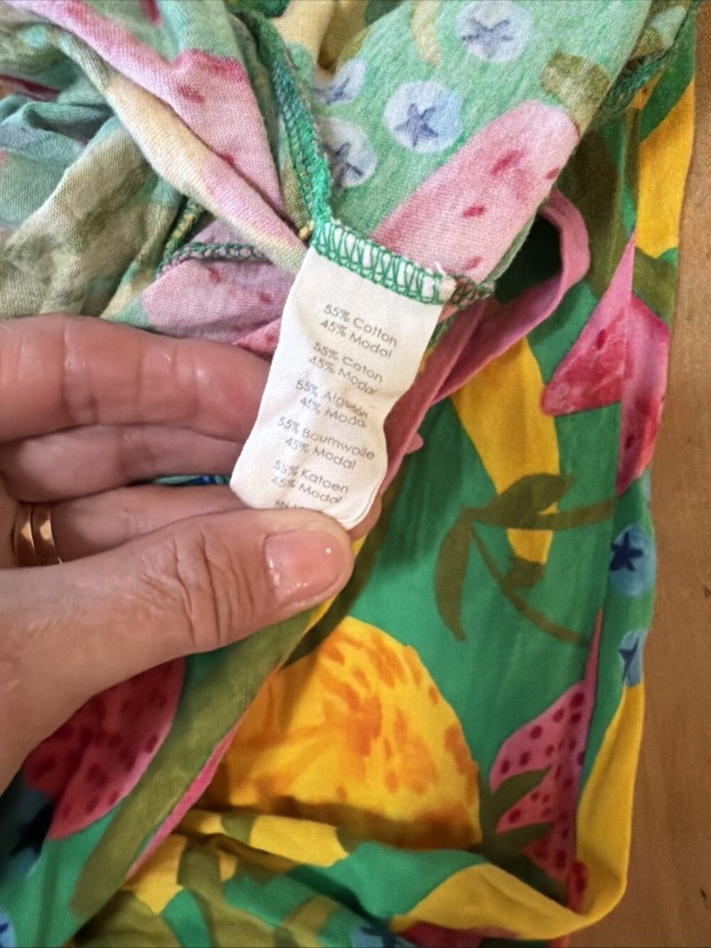 PJ Salvage Womens Short Sleeved Whimsey Fruit Pajama Set Size Large Vibrant - Picture 8 of 8